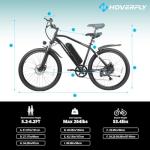 HOVERFLY OUREA 26" Electric Bike for Adults, 750W Peak Motor Mountain Ebike, 20MPH Up to 40 Miles, UL2849 Certified, 7-Speed, Removable Battery, Shock Absorber, Fat Tire Commuter E-Bike