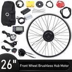 Electric Bicycle Conversion Kit, E-Bike Front/Rear Wheel Motor Brushless and Gearless Hub Motor Set E-Bicycle Conversion Kit for 26"/20" Bike(US Stock) (26'' 36V 350W Front Wheel LCD)