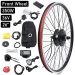 Electric Bicycle Conversion Kit, E-Bike Front/Rear Wheel Motor Brushless and Gearless Hub Motor Set E-Bicycle Conversion Kit for 26"/20" Bike(US Stock) (26'' 36V 350W Front Wheel LCD)