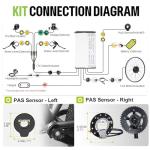 BAFANG Ebike Conversion Kit with Battery - 48V500W Brushless Geared Front Hub Motor, DIY Electric Bike Motor Kit with Digital Display&PAS,4 Riding Modes for 20"/26"/700C/28/29" MTB City Road Bike