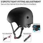 JBM Helmet Multi-Sports Bike Cycling, Skateboarding, Scooter, BMX Biking, Two Wheel Electric Board Other Sports [Impact Resistance] (Black, Large)