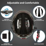 GTSBROS Adult Bike Helmet with Light - Front and Rear LED Lights Adjustable Bicycle Helmet for Adults Men Women Ebike Helmet for Commuting, Road Biking, Skating, Scooter