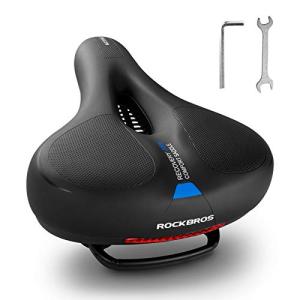 ROCKBROS Bike Seat Cushion for Men Women with Handle & Dual Shock Absorbing Ball Memory Foam - 3 Zone Concept Bike Saddle, Soft Wide Waterproof Mountain Bicycle Accessories