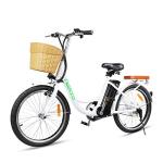 NAKTO 22" City Electric Bike 1000W Peak Eletric Bicycle for Adluts Up to 48 Miles with 36V Removable Lthium Battery, Sporting City Ebike for Commuting, White, UL 2849 Certified