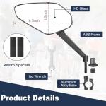 Zacro 2 Pack Bike Mirror, 2025 Upgraded Bike Mirror Handlebar Mount, 360°Adjustable Bicycle Rear View Mirror, Scratch Resistant Glass Lens, Fit for Mountain Bikes, City Road Bikes, E-bikes, Scooter