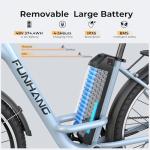Funhang Electric Bike for Adults, 1000W Peak Ebike, 21.7MPH 50Miles City Cruiser Ebikes, 26" Step Thru Electric Bicycle with 48V Removable Battery, Adjustable Stem, Rear Rack, Front Suspension,7 Speed