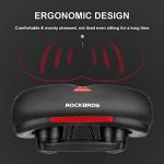 ROCKBROS Bike Seat Cushion for Men Women with Handle & Dual Shock Absorbing Ball Memory Foam - 3 Zone Concept Bike Saddle, Soft Wide Waterproof Mountain Bicycle Accessories