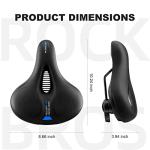 ROCKBROS Bike Seat Cushion for Men Women with Handle & Dual Shock Absorbing Ball Memory Foam - 3 Zone Concept Bike Saddle, Soft Wide Waterproof Mountain Bicycle Accessories