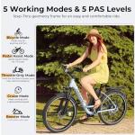 Funhang Electric Bike for Adults, 1000W Peak Ebike, 21.7MPH 50Miles City Cruiser Ebikes, 26" Step Thru Electric Bicycle with 48V Removable Battery, Adjustable Stem, Rear Rack, Front Suspension,7 Speed