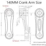 Alps2Ocean Universal Bike Crank Arms,89MM/102MM/114MM/127MM/140MM/152MM/160MM/165MM/170MM/175MM Available in Diamond Hole Bike Crank Arm for City Bike,Folding Bike,MTB,Ebike,Road Bike,Exercise Bike