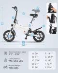 ANCHEER 14" Folding Electric Bike for Teens, 500W Max Motor, 22MPH City Ebike, Triple Shock Absorber, 48V 374Wh Battery, Brake Taillight, Cruise Control, Electric Bicycle for Adults, UL2849 Compliant