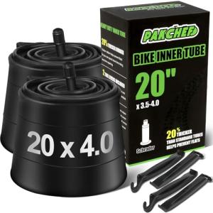 PAKCHEF 20x4.0 Fat Tire Tube - Heavy Duty 20x3.5/4.0 Bike Inner Tube Schrader Valve - 20 Inch Bike Inner Tube for E-Bike Electric Bicycle (2 Pack)