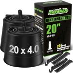 PAKCHEF 20x4.0 Fat Tire Tube - Heavy Duty 20x3.5/4.0 Bike Inner Tube Schrader Valve - 20 Inch Bike Inner Tube for E-Bike Electric Bicycle (2 Pack)