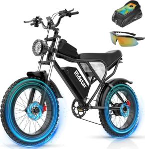 Electric Bike for Adults Q20, 2000/1500W, 37/30MPH,52V 40AH,48V/20AH E-Bike,30-180 Miles Electric Motorcycle, 20" Fat Tire Dirt Bike, UL2849 All Terrain for Mountains, Snow, Sand, Road
