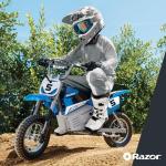 Razor MX350 Dirt Rocket Electric Motocross Bike, Blue, 10-12 inches