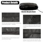 Ebike Battery Cover Waterproof,Outdoor E-bike Dirtproof Protective,Bag Elastic Bicycle Case Bikes Battery Storage Accessories Protection Covers,for Rain Hailong,Dolphin,Tiger Shark,Jumbo Shark(Black)