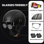 ILM Bike Helmet Adult Bicycle Ski Snowboard Helmet for Men Women with Removable Visor Earmuffs ASTM CPSC and CE Z102 (L, Matte Black)