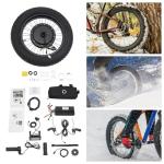 Electric Bicycle Conversion Kit, 48V 1500W Ebike 20" Rear Hub Motor Wheel Kit with PAS Sensor & LCD Display, 7 Gears Electric Snow E-Bike Conversion Kit, Upgrade Brushless Gearless Hub Motor Kit