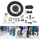 Electric Bicycle Conversion Kit, 48V 1500W Ebike 20" Rear Hub Motor Wheel Kit with PAS Sensor & LCD Display, 7 Gears Electric Snow E-Bike Conversion Kit, Upgrade Brushless Gearless Hub Motor Kit