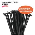 Goucrro 13G Bicycle Spokes 2.3mm Steel 70-300mm Bike Spokes Black Wheel Spokes with Nipples for Mountain Bike E-bike Tricycle Wheels(Black,13G-127mm)