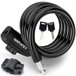 Hapleby Premium Bike Lock with 2pcs Keys, Professional Bike Cable Lock of 4 Feet, Heavy Duty Bicycle Lock Cable for Strong Anti-Theft, Come with 1PCS Mounting Bracket