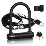 NDakter Motorcycle Locks Anti Theft, Heavy Duty Bike U Lock with 4FT Chain and Bracket,15mm Shackle Electric Bicycle Lock for Scooter, 3 Keys Motorcycle Wheel Lock for Ebike, Moped, Tricycle (160mm)