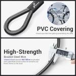 Sportneer Bike U Lock - 18mm Shackle Heavy Duty Bike Lock with 6ft Security Cable - Bicycle U-Locks with Sturdy Mounting Bracket for Road, Mountain, Electric and Folding Bike, Size 9.85''x6.3''