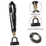 Master Lock Black Outdoor Hardened Steel Link Chain with Mini U-Lock for Securing Bikes, Motorcycles, and Electric Scooters, Chain Length is 3 ft x 3/8 in, Mini U Lock is 3.5in W x 0.55 in Dia 8234EC