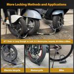 NDakter Motorcycle Locks Anti Theft, Heavy Duty Bike U Lock with 4FT Chain and Bracket,15mm Shackle Electric Bicycle Lock for Scooter, 3 Keys Motorcycle Wheel Lock for Ebike, Moped, Tricycle (160mm)