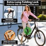 KOHLBURG Folding Bike Lock [43”] Bolt Cutter Proof with 4-Digit Combination Code & Bracket - Long Foldable Bike Lock of Heavy Duty Anti Theft Security Level for Bicycle e-Bike MTB & Scooter
