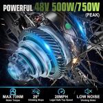 ANCHEER Hummmer Electric Bike for Adults 27.5'' Peak 750W Electric Mountain Bike/Ebike, 3 Hours Fast Charge, 55 Miles Electric Bicycle with 48v/499Wh Battery, LCD Display, 21 Speed Gears