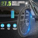 ANCHEER Hummmer Electric Bike for Adults 27.5'' Peak 750W Electric Mountain Bike/Ebike, 3 Hours Fast Charge, 55 Miles Electric Bicycle with 48v/499Wh Battery, LCD Display, 21 Speed Gears