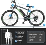 ANCHEER Hummmer Electric Bike for Adults 27.5'' Peak 750W Electric Mountain Bike/Ebike, 3 Hours Fast Charge, 55 Miles Electric Bicycle with 48v/499Wh Battery, LCD Display, 21 Speed Gears