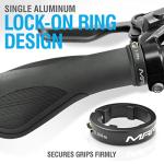 MARQUE Ergo Bike Handlebar Grips Non-Slip, Ergonomic Comfort Design for Bicycle Flat Handle Bar Fit Mountain Bikes, E-Bikes, Hybrid, City Commuters (Ergo Plus)