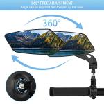 RAOOT Bike Mirror | 360° Rotatable & Foldable | Blu-ray Scratch Resistant Glass Lens | Ebike Accessories, Bike Mirror Handlebar Mount, Bicycle Mirrors