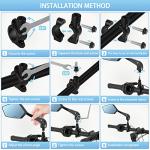 RAOOT Bike Mirror | 360° Rotatable & Foldable | Blu-ray Scratch Resistant Glass Lens | Ebike Accessories, Bike Mirror Handlebar Mount, Bicycle Mirrors