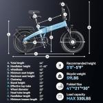 Jasion Electric Bike for Adults, 1000W Peak Motor up to 25MPH Top Speed Ebike, Aluminum 20'' Fat Tire Electric Bike Built-in 48V Removable Battery with 55 Max Miles, EBS Folding Ebikes for Adults