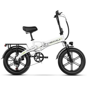 1000W Folding Electric Bike, 48V 16AH Large Removable Battery E-Bike, 30+MPH, 80 Miles Max Range, 20" Fat Tire Electric Bike for Adults, Adult Electric Bicycles Commute E-Bikes For Women/Men(white)