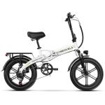 1000W Folding Electric Bike, 48V 16AH Large Removable Battery E-Bike, 30+MPH, 80 Miles Max Range, 20" Fat Tire Electric Bike for Adults, Adult Electric Bicycles Commute E-Bikes For Women/Men(white)