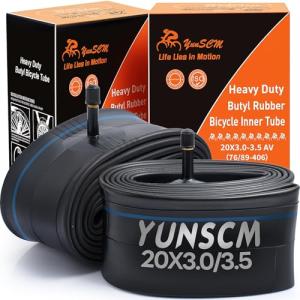 2-PCS Heavy Duty 20x3.0 E-Bike Tubes 20" Fat Bike Tubes Scharder Valve 20 X 3 Inner Tubes Compatible with 20 X 3.0/3.5 (76/89-406) E-Bike Bicycle Fat Tire Tubes
