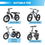 OUXI 20x4.0 Fat Tire Tube, Puncture Resistant Folding MTB Replacement Tire, 20x4.0 Fat Tyre for MTB and Ebikes, All-Terrain Directional Tread Bicycle Tires and Tubes