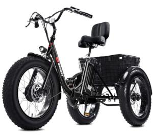 Geemax Electric Tricycle for Adults, 20" x 4.0 Fat Tire Electric Trike, 36V 350W 13Ah Lithium Battery UL Certified, Motorized 3 Wheel Electric Bicycle with Large Basket Outdoor Beach Sonw