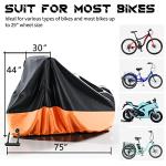 NAIZEA Adult Tricycle Cover Trike Cover, Electric Tricycle Bike Covers Outdoor Storage Waterproof, Heavy Duty Ripstop Material, Rain Sun UV Dust Wind Proof with Lock Hole & Storage Bag