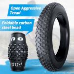 OUXI 20x4.0 Fat Tire Tube, Puncture Resistant Folding MTB Replacement Tire, 20x4.0 Fat Tyre for MTB and Ebikes, All-Terrain Directional Tread Bicycle Tires and Tubes