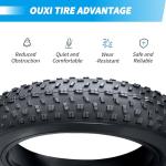 OUXI 20x4.0 Fat Tire Tube, Puncture Resistant Folding MTB Replacement Tire, 20x4.0 Fat Tyre for MTB and Ebikes, All-Terrain Directional Tread Bicycle Tires and Tubes