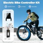 HinLIaDa EBike Conversion Kit, 36V/48V 1200W Electric Bicycle Brushless Controller Kit, E-Bicycle Brushless Controller w/LCD Display Color Screen Kit for Electric Bicycle Scooter DIY Part, Black