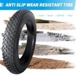 OUXI 20x4.0 Fat Tire Tube, Puncture Resistant Folding MTB Replacement Tire, 20x4.0 Fat Tyre for MTB and Ebikes, All-Terrain Directional Tread Bicycle Tires and Tubes