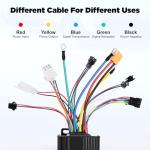 HinLIaDa EBike Conversion Kit, 36V/48V 1200W Electric Bicycle Brushless Controller Kit, E-Bicycle Brushless Controller w/LCD Display Color Screen Kit for Electric Bicycle Scooter DIY Part, Black