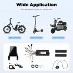 HinLIaDa EBike Conversion Kit, 36V/48V 1200W Electric Bicycle Brushless Controller Kit, E-Bicycle Brushless Controller w/LCD Display Color Screen Kit for Electric Bicycle Scooter DIY Part, Black