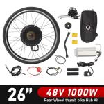 48V 1000W Electric Bicycle Motor Kit 26 in Rear Wheel Bike Modification Kit 440 RPM E-Bike Rear Wheel Conversion Kit with LED Light for Assembling and Modifying The Rear Wheels